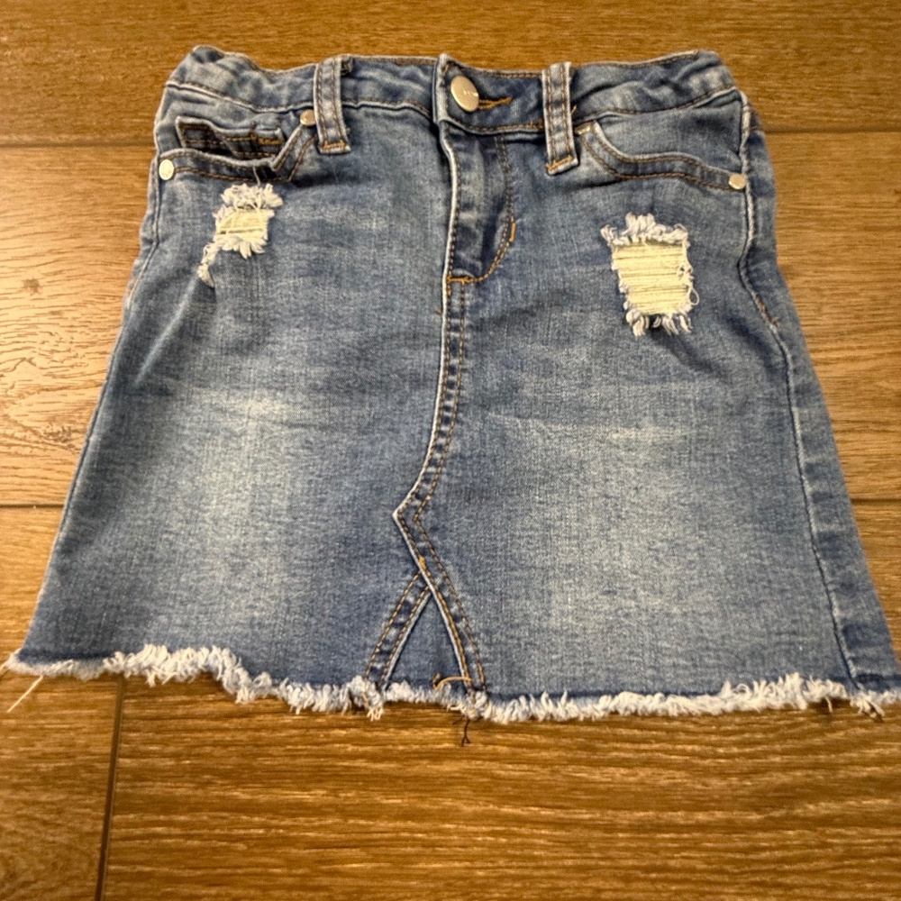 Joe's Jeans Girls Jean Skirt, Distressed Size 6, Adjustable, Denim, Fall, Cutoff